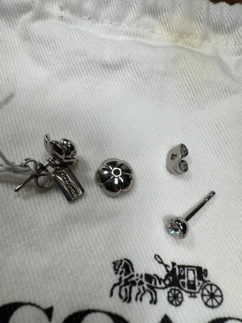 NEW COACH TEA ROSE EARRINGS - Picture 6 of 8